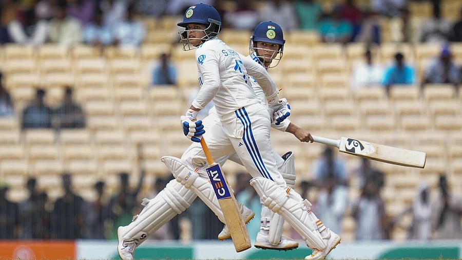 <div class="paragraphs"><p>India's Shafali Verma and Smriti Mandhana run between wickets during the one-off test cricket match between India and South Africa, at MA Chidambaram Stadium, in Chennai.</p></div>