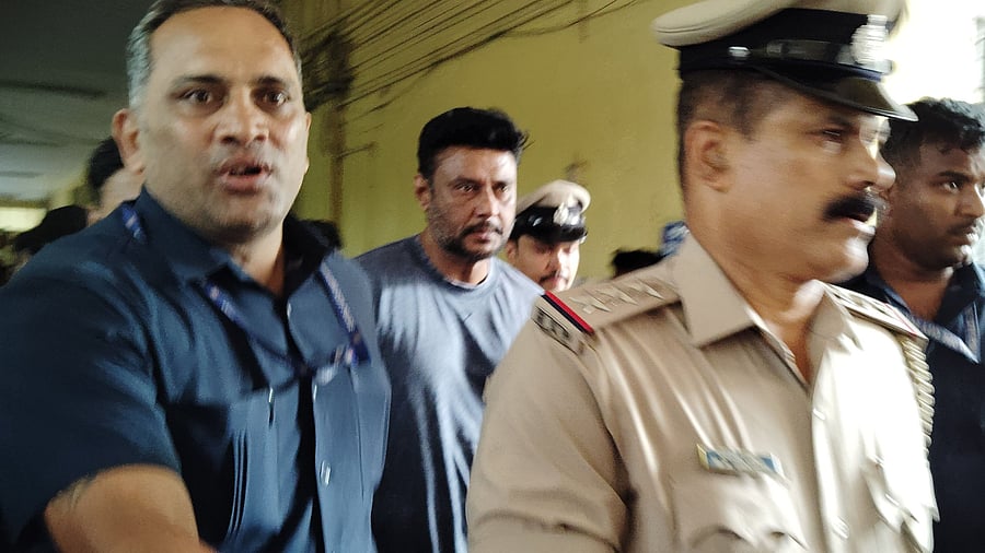 <div class="paragraphs"><p>Actor Darshan is taken to the magistrate court in connection with the Renukaswamy murder case in Bengaluru on Thursday. </p></div>