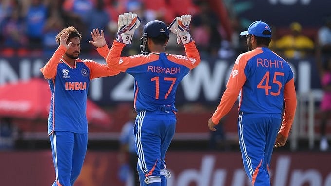 <div class="paragraphs"><p>Rohit, spinners guide India to third T20 World Cup final.</p></div>