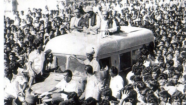 M G Ramachandran with followers.