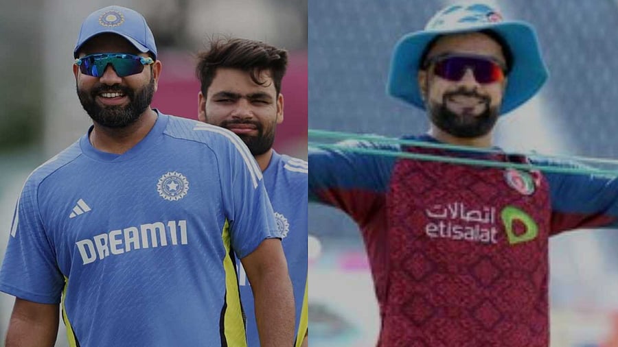 <div class="paragraphs"><p>Indian captain Rohit Sharma (L) and Afghan skipper Rashid Khan(R).</p></div>