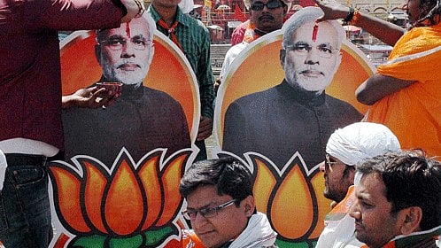 <div class="paragraphs"><p>Buoyed by the exit poll predictions, the BJP had made elaborate arrangements to celebrate its projected victory in the Lok Sabha elections. That, however, did not happen - not at least to the extent that the saffron party would have liked.</p></div>