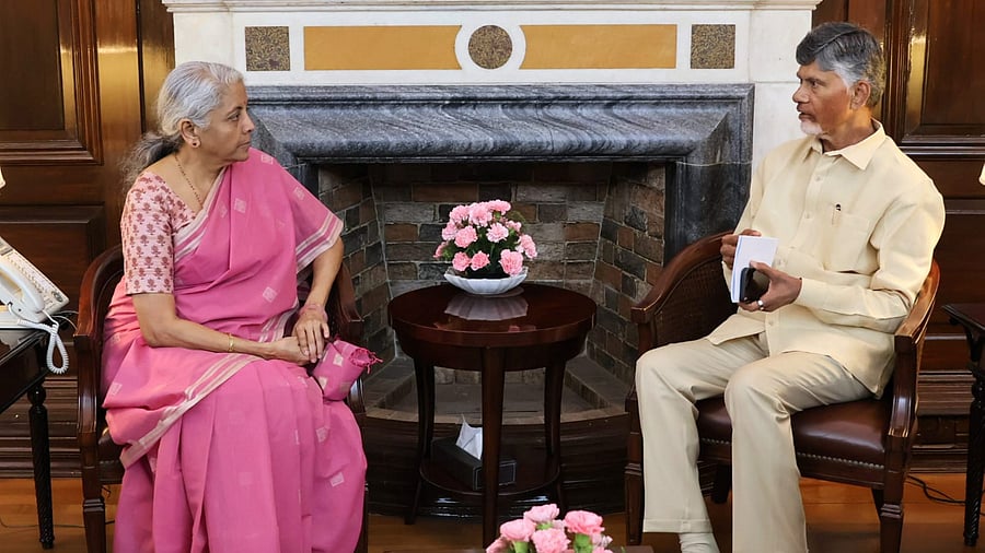 <div class="paragraphs"><p>Andhra Pradesh Chief Minister N Chandrababu Naidu meets Union Finance Minister Nirmala Sitharaman.</p></div>