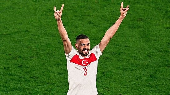 <div class="paragraphs"><p>Turkish football player Merih Demiral making the 'wolf salute'.</p></div>