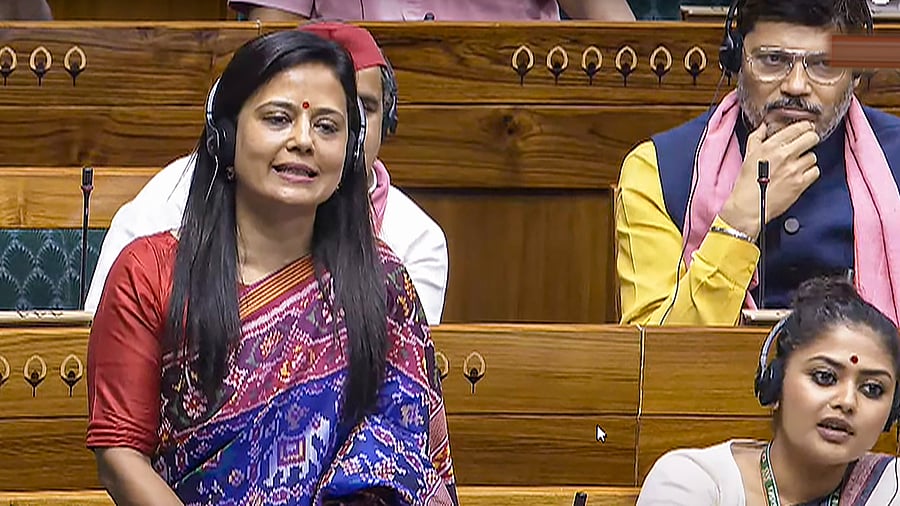 <div class="paragraphs"><p>TMC MP Mahua Moitra speaks in the House during ongoing Parliament session, in New Delhi, Monday.</p></div>