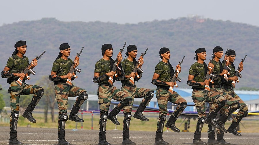 <div class="paragraphs"><p>Agniveer Vayu trainees during their 'Combined Passing Out Parade' at Tambaram Air Force Station, in Chennai last month.&nbsp;</p></div>