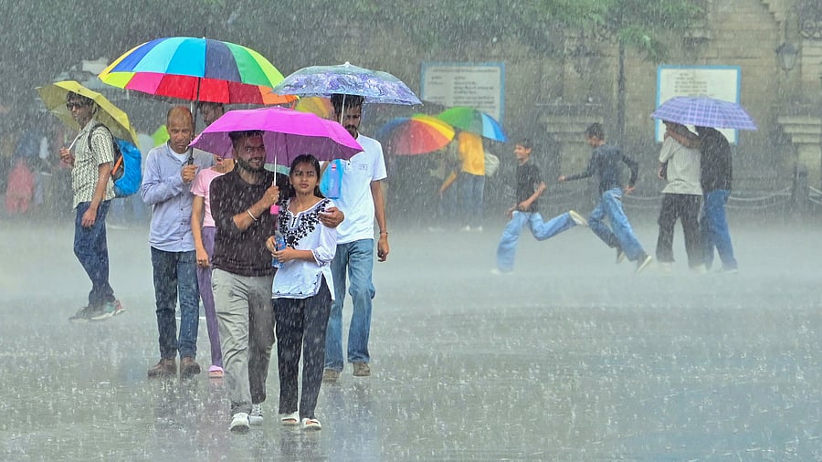 <div class="paragraphs"><p>People amid rains, in Shimla, Sunday, July 7, 2024.</p></div>