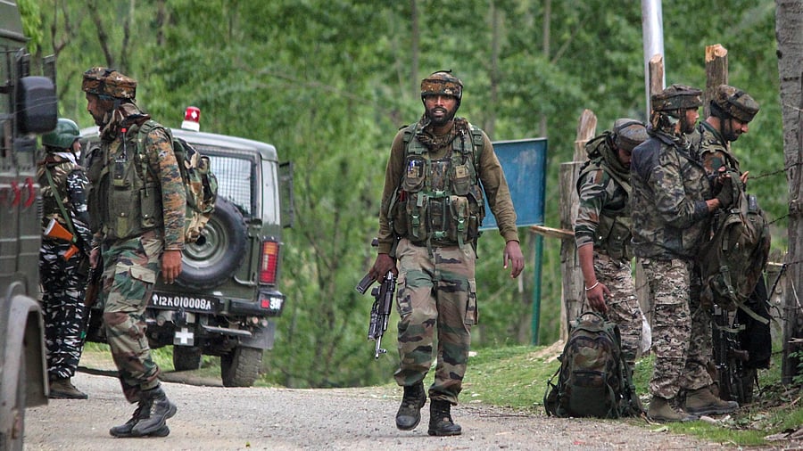 <div class="paragraphs"><p>Security forces personnel during an encounter in Kupwara district</p></div>