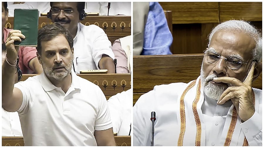 <div class="paragraphs"><p>Rahul Gandhi and Narendra Modi in the Lok Sabha.</p></div>