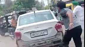 Car driven in rash manner in Patiala hits few people, video goes viral