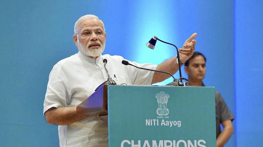 <div class="paragraphs"><p>File photo of PM Modi at an event organised under the umbrella of NITI Aayog in Delhi. (Representative image) </p></div>