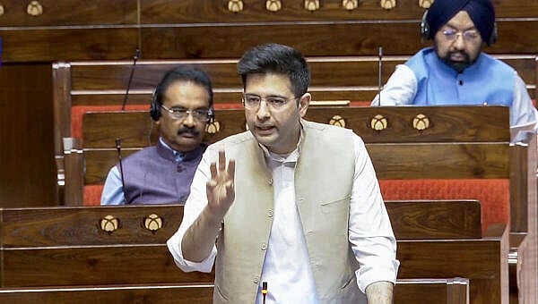 <div class="paragraphs"><p>AAP MP Raghav Chadha speaks in the Rajya Sabha during the Monsoon session of Parliament, in New Delhi. </p></div>
