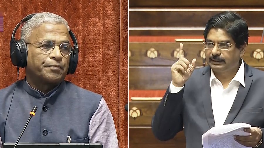 <div class="paragraphs"><p>Rajya Sabha Deputy Chairman Harivansh Narayan Singh reacts as DMK MP P Wilson speaks in the House during ongoing Parliament session, in New Delhi.</p></div>