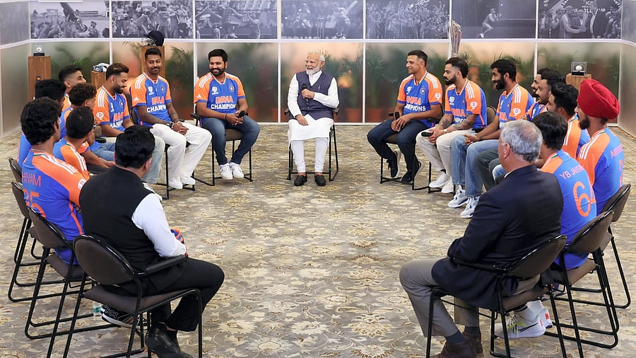 <div class="paragraphs"><p>Prime Minister Narendra Modi during an interaction with the 2024 T20 World Cup-winning Indian team, in New Delhi.</p></div>