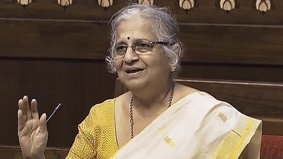 <div class="paragraphs"><p>Rajya Sabha MP Sudha Murty speaks in the House during the Parliament session, in New Delhi, Tuesday, July 2, 2024.</p></div>