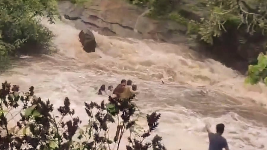 <div class="paragraphs"><p>Five people, including a woman and four children had drowned in a waterfall close to the backwater of Bhushi Dam in Pune's Lonavala area.</p></div>