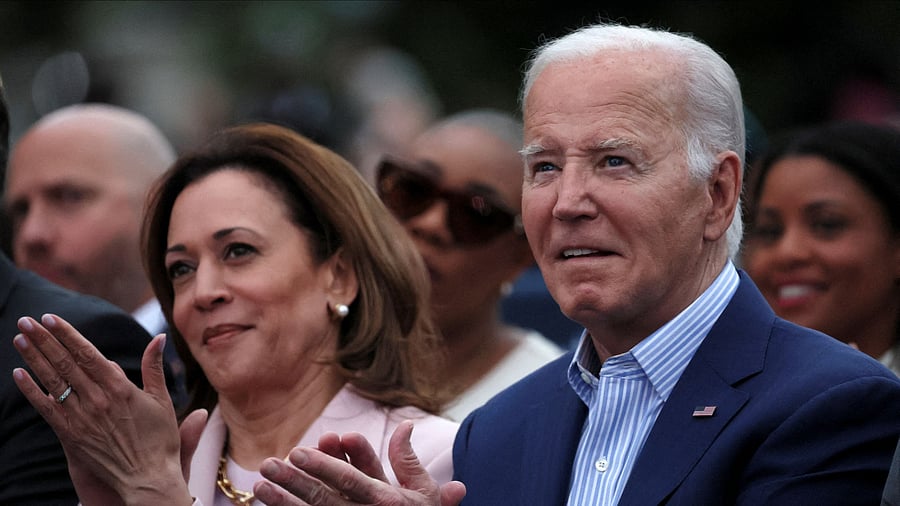<div class="paragraphs"><p>US President Joe Biden (R) and VP Kamala Harris (L).</p></div>