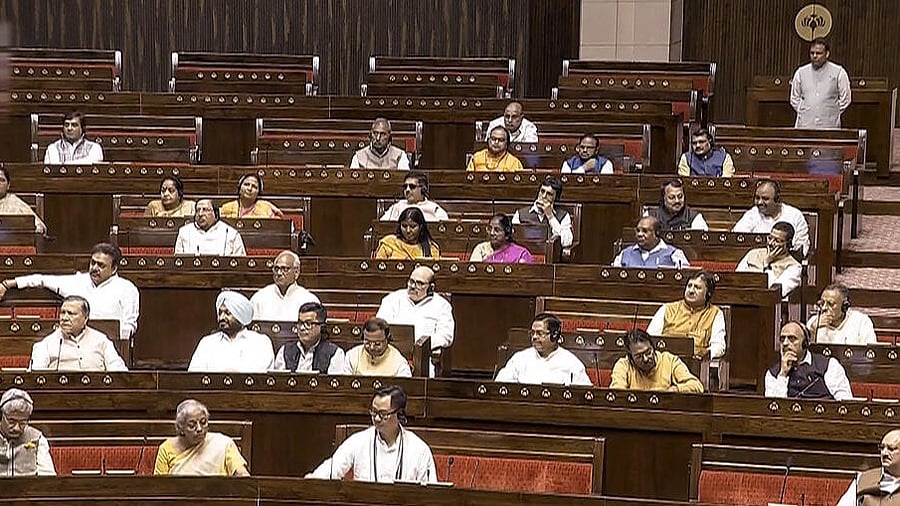 <div class="paragraphs"><p>Union Ministers S. Jaishankar, Nirmala Sitharaman, Kiren Rijiju, JP Nadda and other members in the Rajya Sabha during the Monsoon session of Parliament.</p></div>