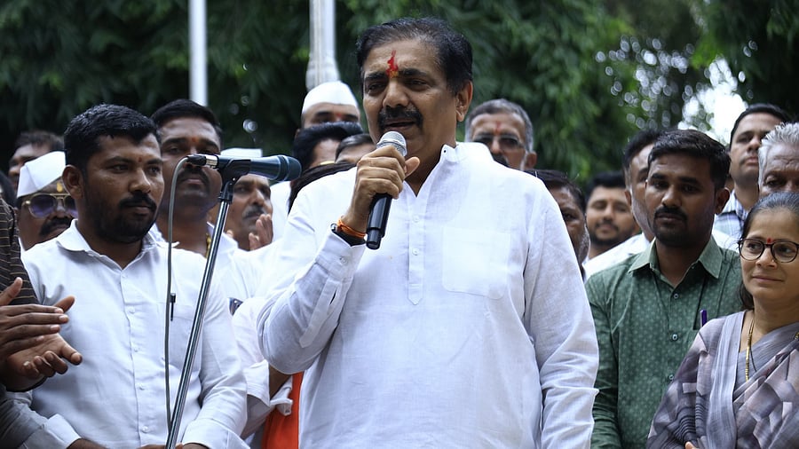 <div class="paragraphs"><p>Jayant Patil at&nbsp;Shiv Swarajya Yatra.&nbsp;</p></div>