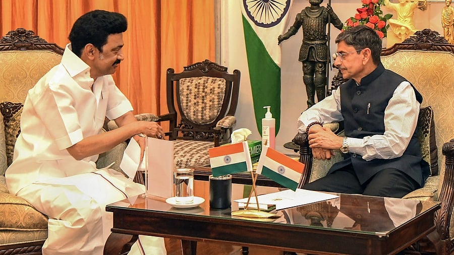 <div class="paragraphs"><p>Tamil Nadu Chief Minister M K Stalin with Governor R N Ravi. </p></div>