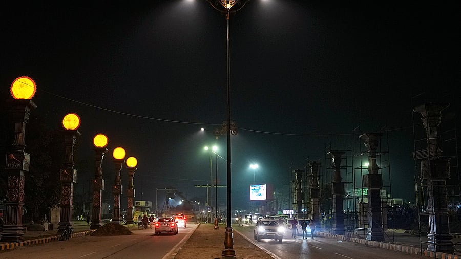 <div class="paragraphs"><p>File photo of road leading to the Shri Ram Janmabhoomi temple, near the Lata Mangeshkar Chowk in Ayodhya.</p></div>
