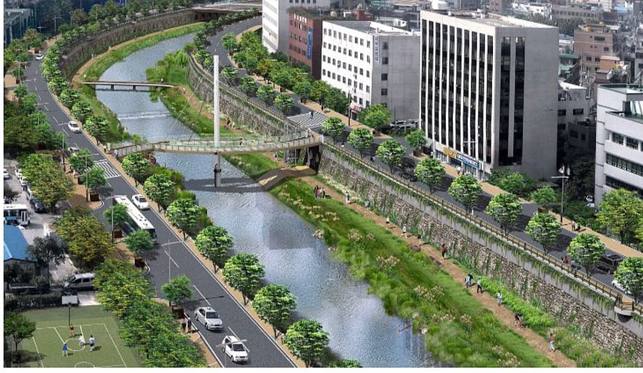 A two-lane road is proposed on the buffer zone of rajakaluve between Hebbal and Hennur by acquiring private and public properties.