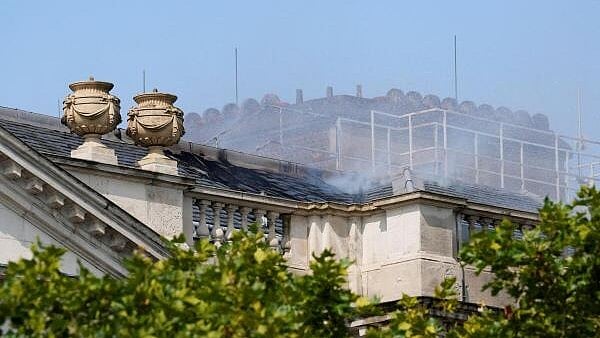 <div class="paragraphs"><p>A view shows the damage from a fire at Somerset House in London, Britain. </p></div>