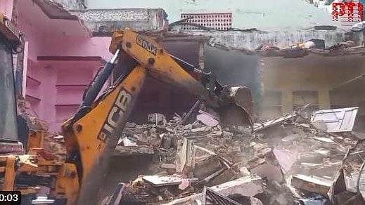 <div class="paragraphs"><p>Scene of the demolition drive that brought down the house of the student who had stabbed his classmate.</p></div>