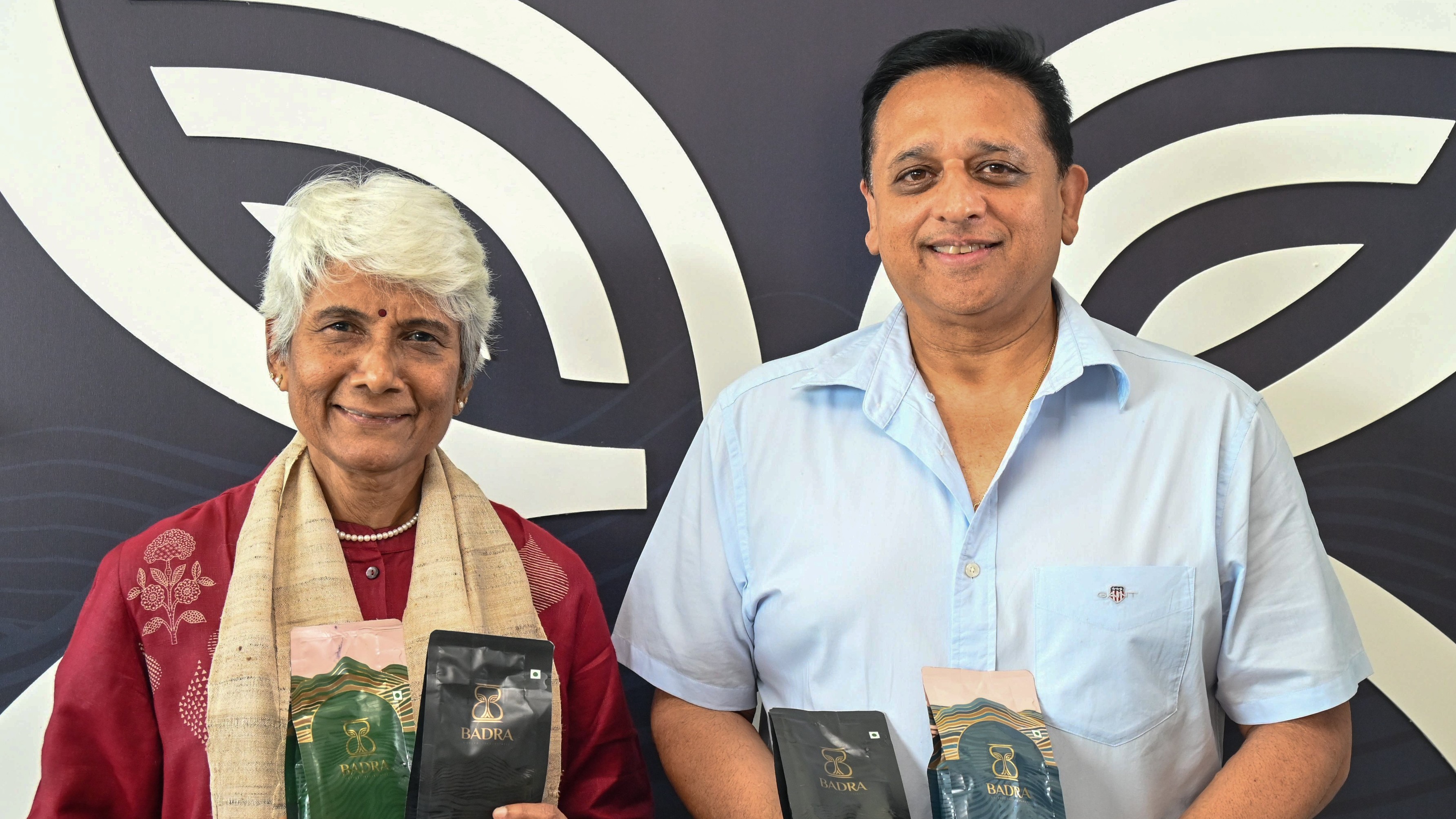 <div class="paragraphs"><p>Sunalini N Menon, coffee quality control expert and Jacob Mammen managing director of Badra Estates, at the launch of Badra coffee in Bengaluru on Saturday.</p></div>