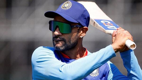 <div class="paragraphs"><p>India's Shikhar Dhawan during practice action.&nbsp;</p></div>
