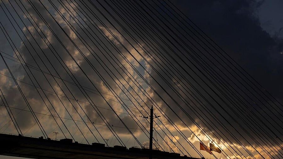 <div class="paragraphs"><p>A view of the flags of Canada and the US at the Gordie Howe International Bridge, scheduled to open in the fall of 2025 and will link road traffic between southern Ontario and Detroit across the Detroit River, in Windsor, Ontario, Canada.</p></div>