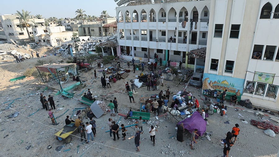 <div class="paragraphs"><p>A destroyed school building in the Gaza Strip.</p></div>