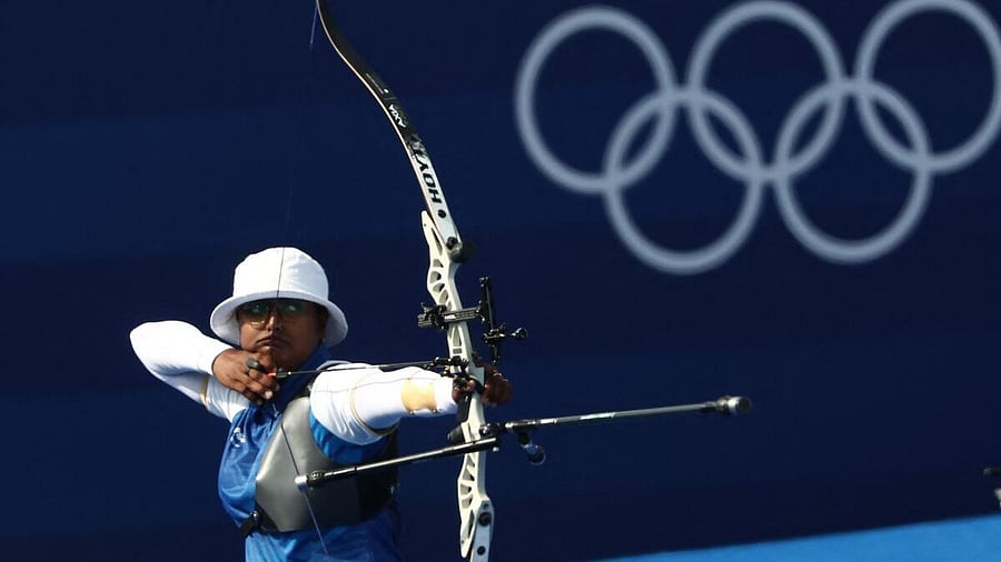 <div class="paragraphs"><p>Deepika Kumari during the Women's Individual 1/8 Elimination Round in Paris. </p></div>