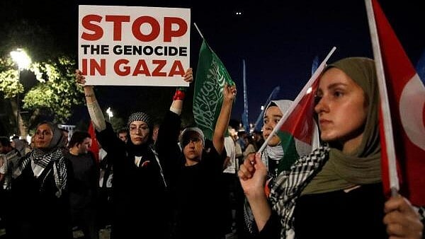 <div class="paragraphs"><p>Pro-Palestinian demonstrators take part in a rally to protest the assassination of Hamas leader Ismail Haniyeh in Iran, in Istanbul, Turkey. </p></div>