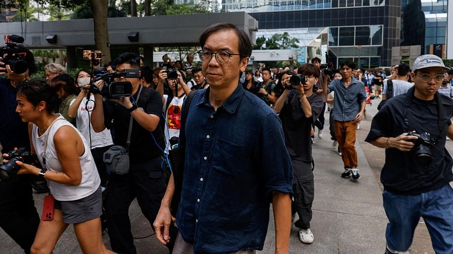 <div class="paragraphs"><p>In this file image, Chung Pui-kuen, former chief editor of Stand News, leaves the district court on bail after the verdict in a landmark sedition trial.</p></div>