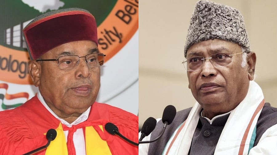 <div class="paragraphs"><p>Karnataka Governor Thaawarchand Gehlot (L) and Congress president Mallikarjun Kharge.</p></div>