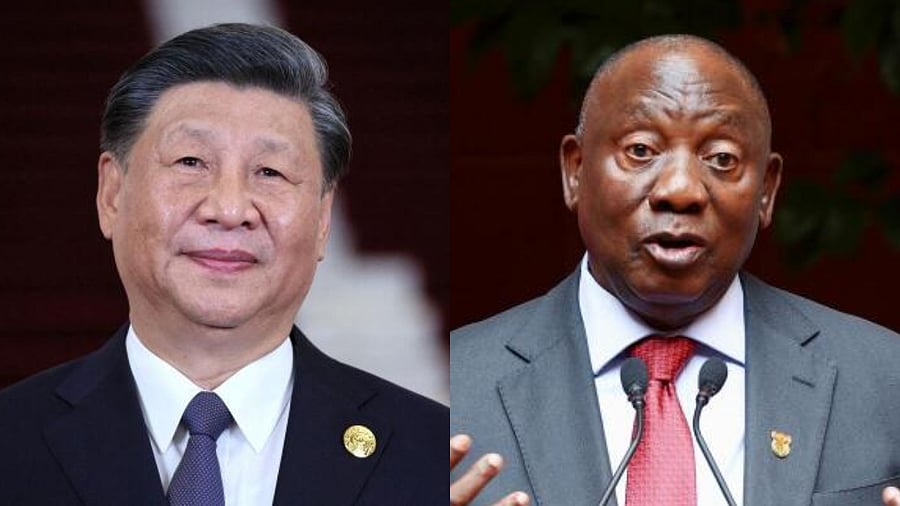 <div class="paragraphs"><p>Chinese President Xi Jinping (L) and South Africa's President Cyril Ramaphosa (R).</p></div>