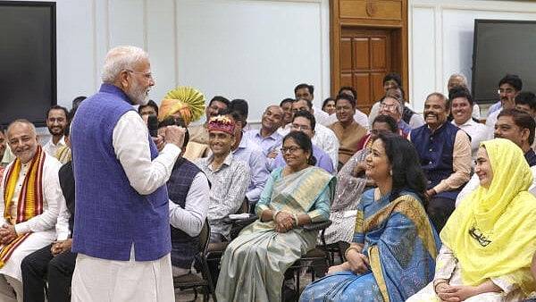 <div class="paragraphs"><p>Prime Minister Narendra Modi interacts with the winners of National Teachers' Award 2024, in New Delhi. </p></div>