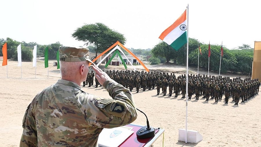 <div class="paragraphs"><p>The 20th edition of the Bilateral Joint Military Exercise Yudh Abhyas between India & USA, commenced with the opening ceremony at Mahajan Field Firing Ranges, Rajasthan. The opening ceremony was attended by Brigadier General Thomas Burke, Deputy Commander 11 Airborne Divison US Army and Colonel Christopher Brawley, Brigade Commander 1st Brigade 11 Airborne Division.</p></div>