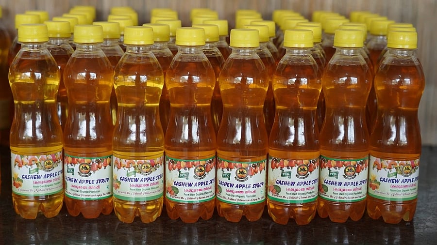 Cashew apple syrup from Plantation Corporation of Kerala in Kasargod.