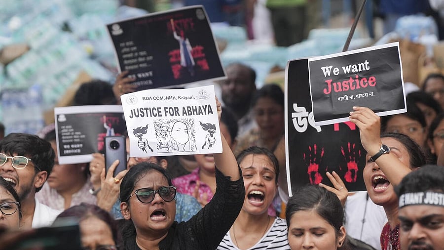 <div class="paragraphs"><p>Protest over Kolkata medic's rape-murder.</p></div>