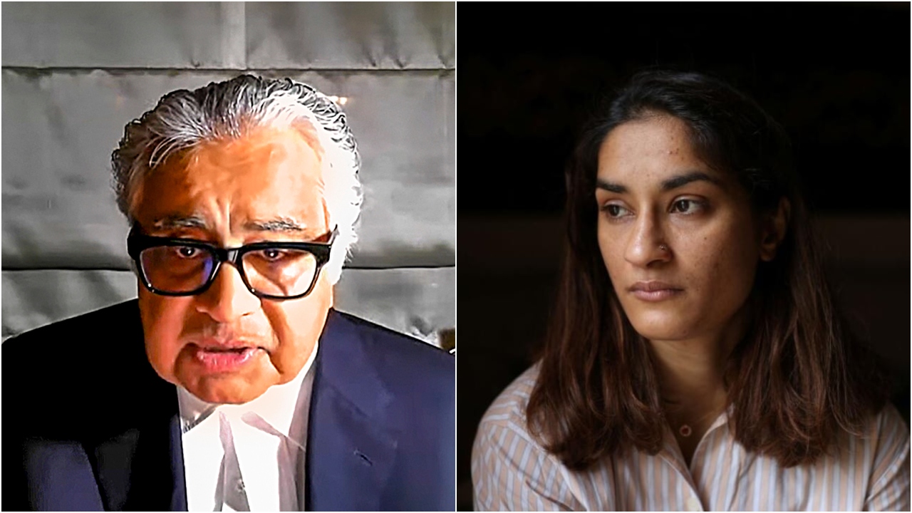 <div class="paragraphs"><p>Senior advocate Harish Salve(L) and Olympian-turned politician Vinesh Phogat. </p></div>