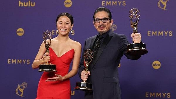 <div class="paragraphs"><p>Anna Sawai, winner the Outstanding Lead Actress in a Drama Series award and Hiroyuki Sanada, Outstanding Lead Actor in a Drama Series for "Shogun". </p></div>