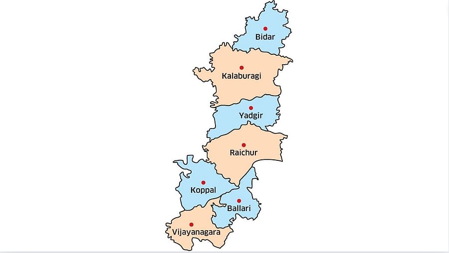 <div class="paragraphs"><p>A map of the districts that comprise Kalyana Karnataka. </p></div>