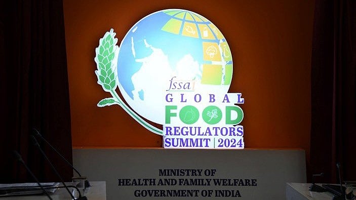 <div class="paragraphs"><p>The logo of the Global Food Regulators Summit 2024, as unveiled by Union Health Minister J P Nadda.</p></div>