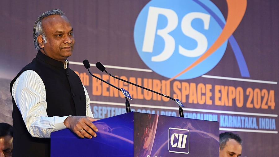 <div class="paragraphs"><p>IT & BT Minister Priyank Kharge talks at the inauguration of 8th Bengaluru Space Expo 2024 at Bangalore International Exhibition Centre (BIEC) on Wednesday September 18, 2024.</p></div>