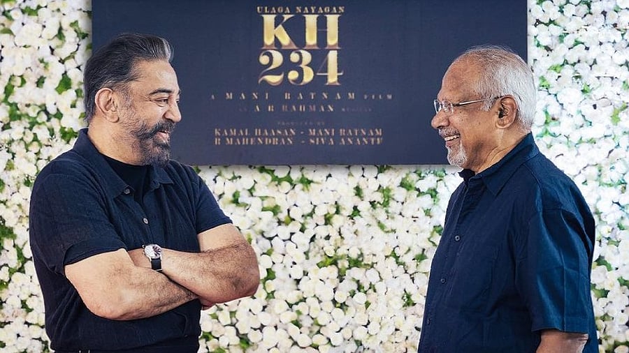 <div class="paragraphs"><p>Kamal Haasan with Mani Ratnam during the movie pooja of <em>KH234</em>.</p></div>