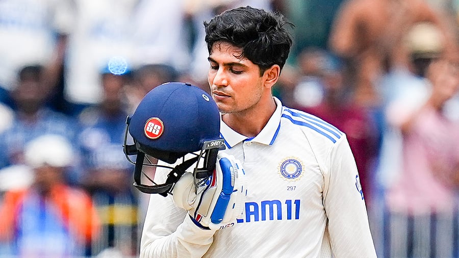 <div class="paragraphs"><p>Shubman Gill celebrates his century on the third day of the first test cricket match between India and Bangladesh, at the MA Chidambaram Stadium, in Chennai. </p></div>