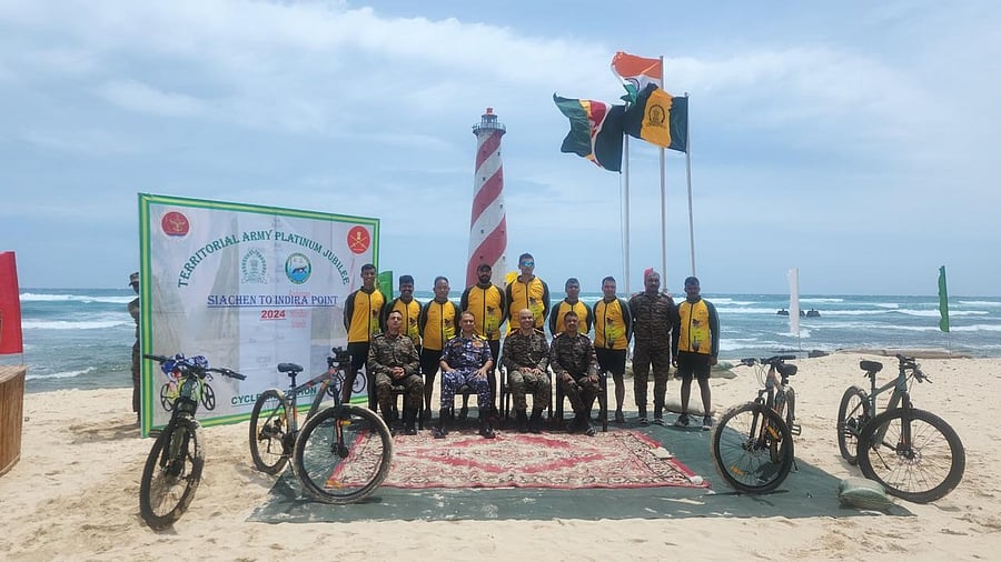 <div class="paragraphs"><p>The Territorial Army's 'Cycle Expedition’ from Siachen to Indira Point, Nicobar Island, traversing a distance of over 5500 km.</p></div>
