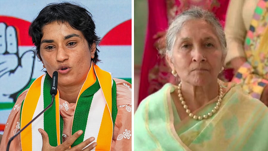 <div class="paragraphs"><p>Vinesh Phogat (L), Savitri Jindal. </p></div>